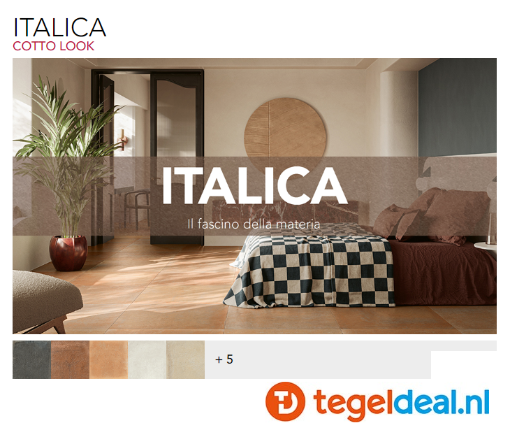 VLT en TRT Serenissima Italica, terracotta-look in div. kleuren en afm. 