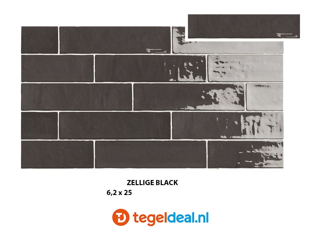 Natucer Zellige, 6,2x25 cm wandtegels Natucer Zellige, 6,2x25 cm wandtegels