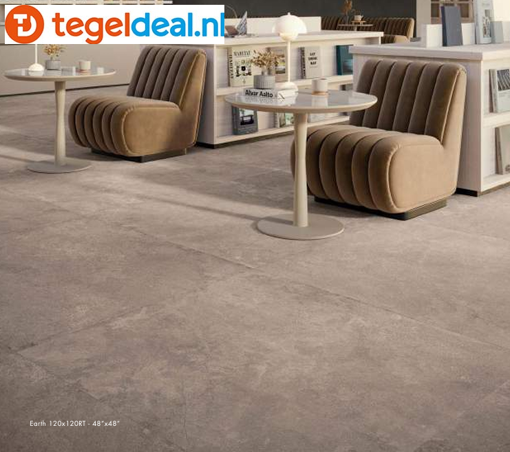 Supergres Whisper EARTH, 60x60 cm, natuursteenlook tegels  