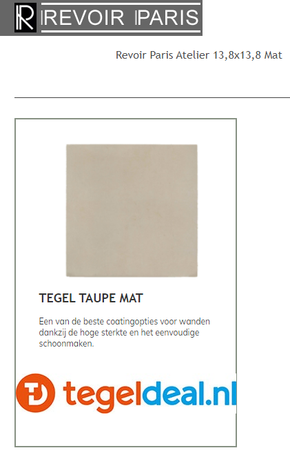 WDT / VLT Revoir Paris, Atelier Taupe, 13,8x13,8 cm