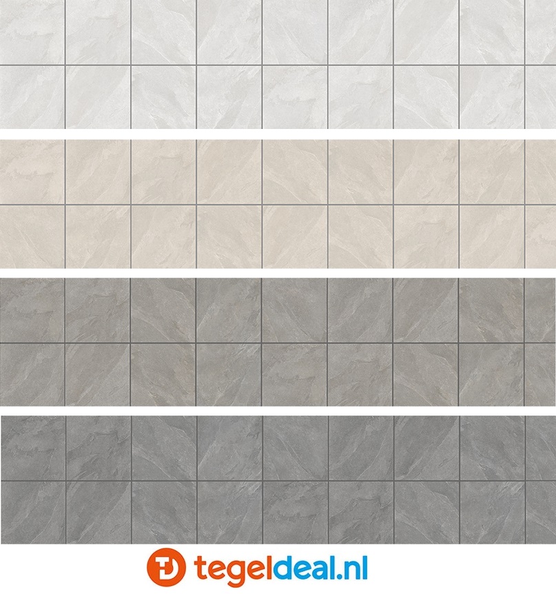 Ermes Aurelia, Ark Polvere, 80x80 cm Nat., natuursteenlook tegels