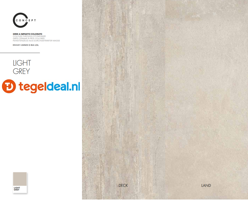 Castelvetro, Concept Land LIGHT GREY, 100x100 cm, 02CLD10R4 - € 38,95 per m2, betonlook tegels