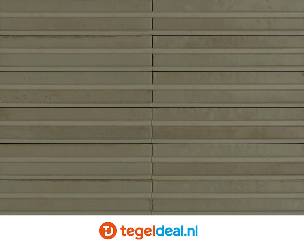 Marazzi Lume GREIGE, 6x24 cm Rake 3D MP9J, wandtegels met reliëf