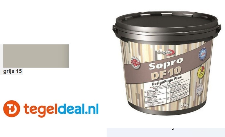 Sopro DF 10 - Designvoeg Flex 1-10 mm / GRIJS 15 - emmer 5 kg / art. 1053-05 