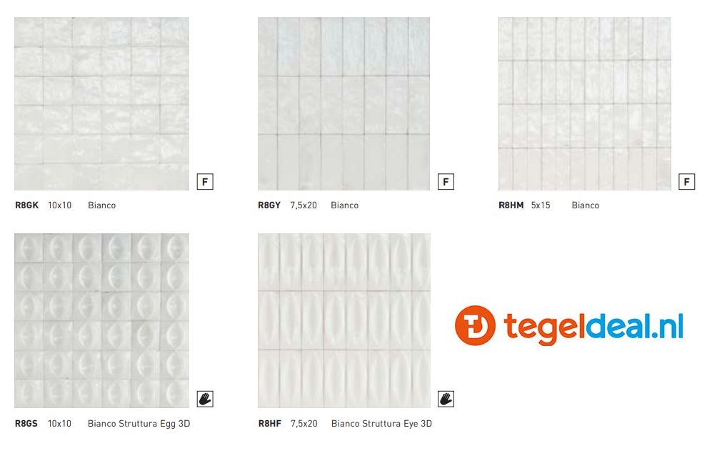 WDT Ragno Gleeze BIANCO struttura EGG 3D, 10x10 cm, R8GS WDT Ragno Gleeze BIANCO struttura EGG 3D, 10x10 cm, R8GS