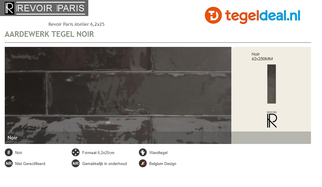 WDT Revoir Paris, Atelier Noir, 6,2x25 cm glans WDT Revoir Paris, Atelier Noir, 6,2x25 cm glans