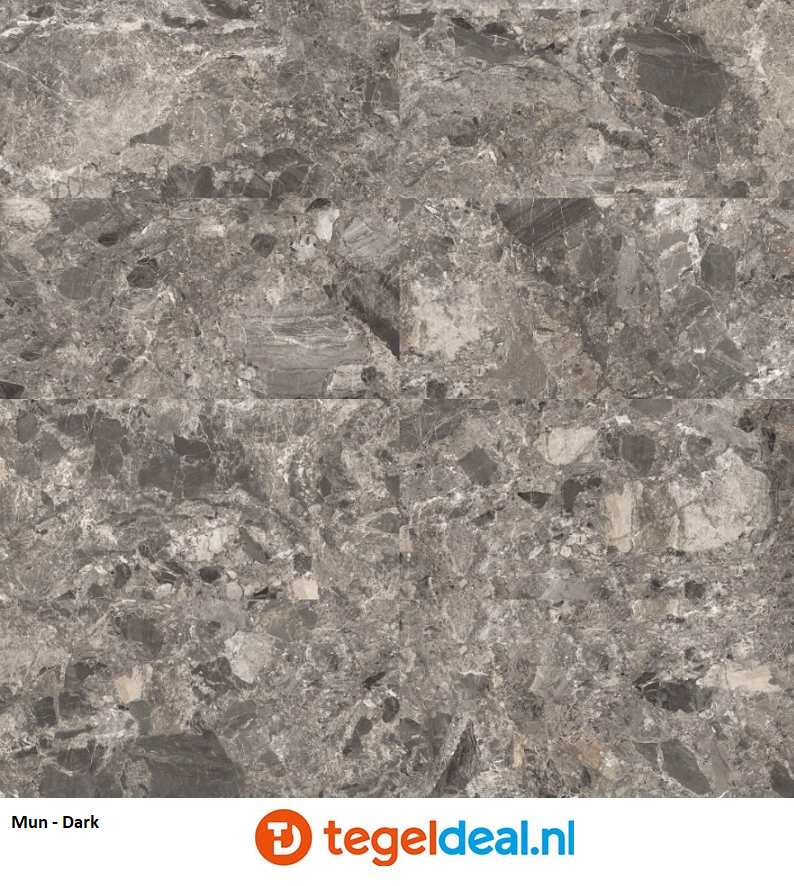 DOM Mun GREY Rett 90x90x2 cm, marmerlook terrastegels