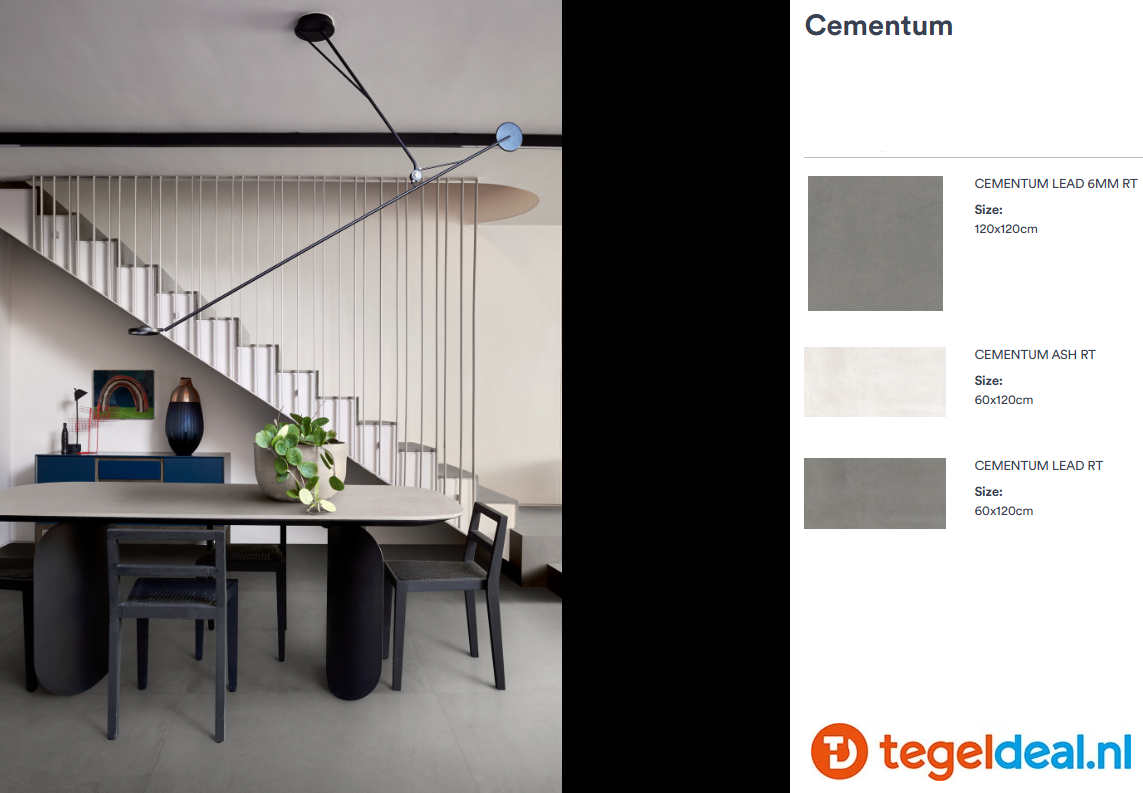 Marazzi Cementum LEAD, 60x60 cm Nat., M9SX, cementlook tegels 