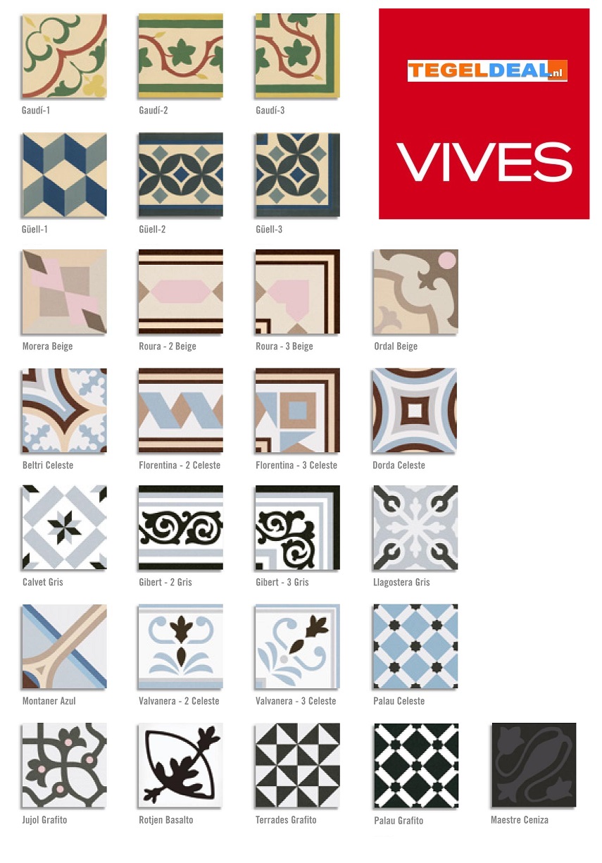 VLT Vives 1900 GUELL 1, 20x20 cm, patroon