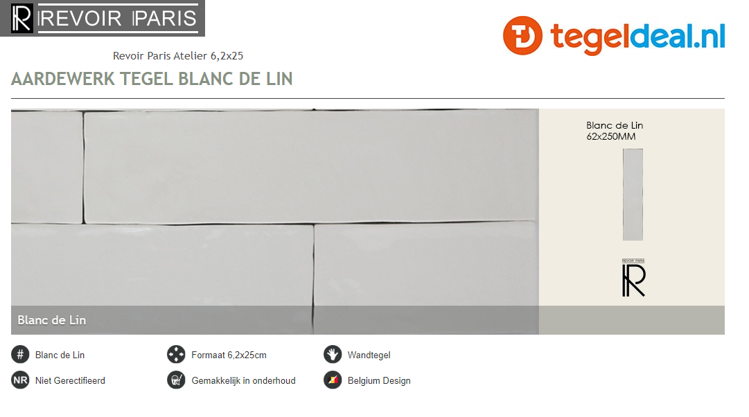 WDT Revoir Paris, Atelier Blanc de Lin, 6,2x25 cm glans OP VOORRAAD