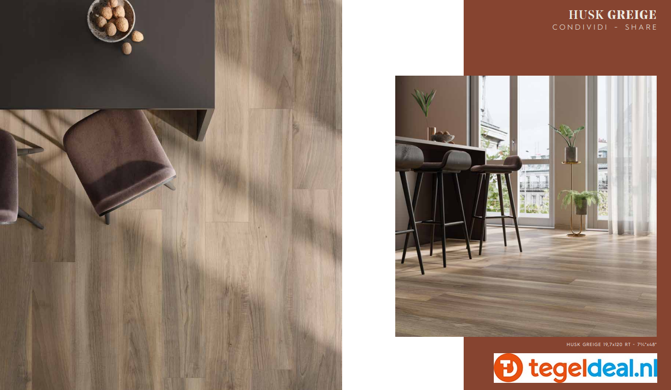 Supergres Husk Greige, 20x120 cm, HUG2, houtlook tegels