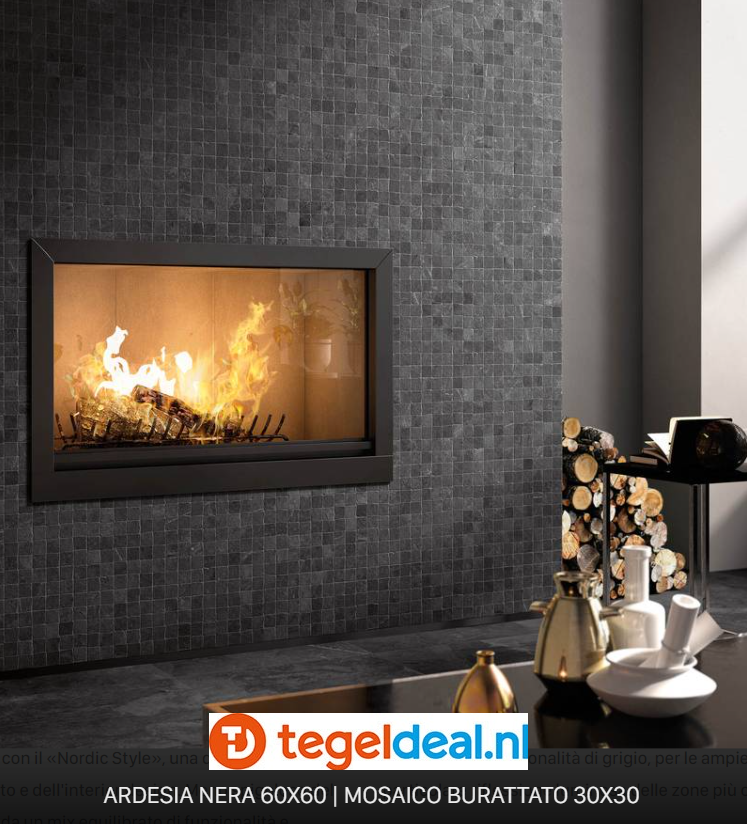 Supergres Stonework Ardesia Nera, 60x60 cm, natuursteenlook tegels