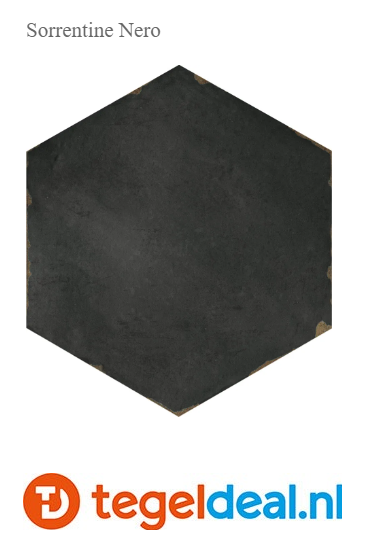 Nanda Tiles, Capri SORRENTINE NERO, 14x16 cm, hexagon tegels
