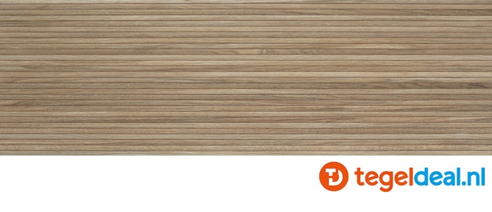 ACTIE - Colorker, Linnear Naturel 31,6x100 cm, reliëf wand- decortegel