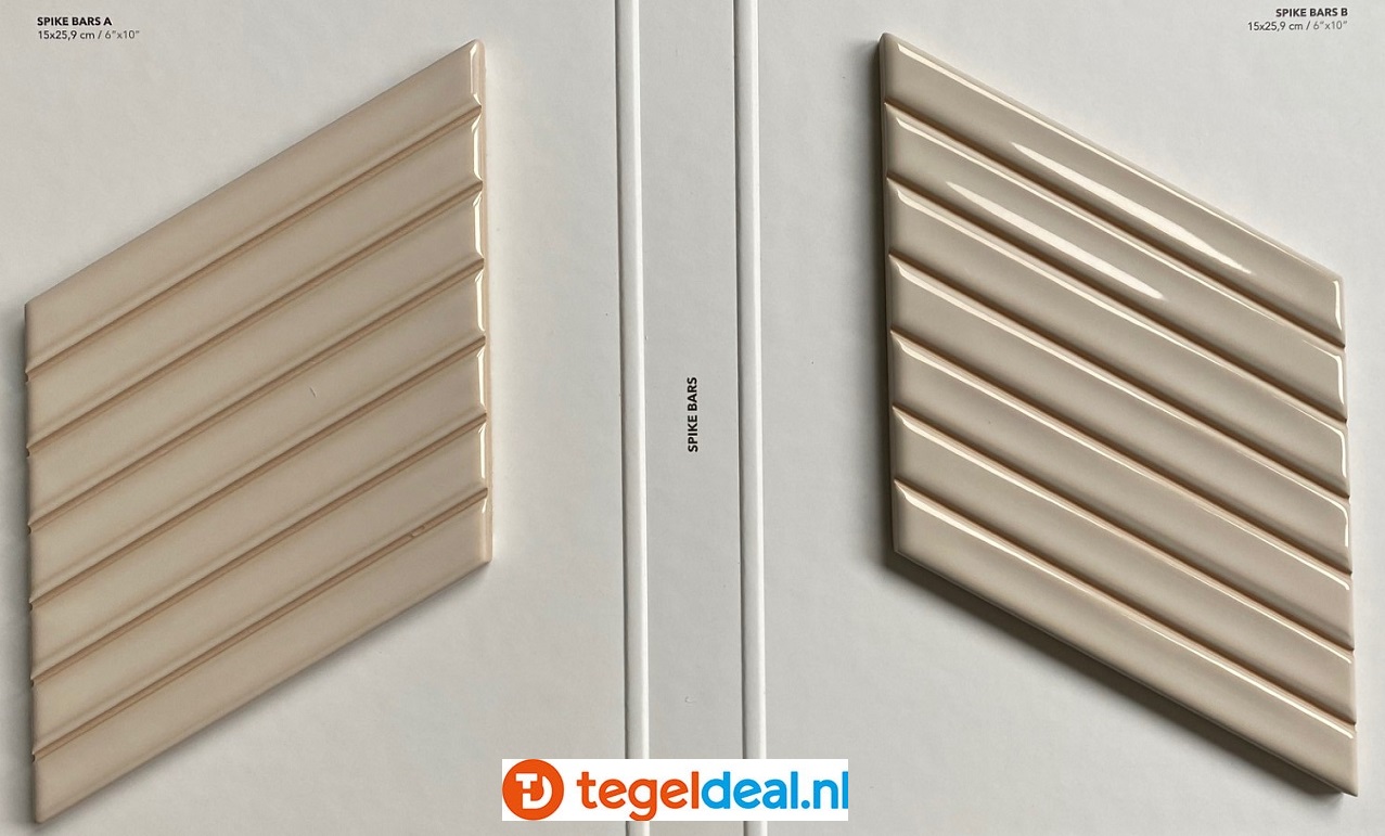 WOW Design, Spike Bars TALC MATT - A, 15x26 cm, wandtegels met reliëf