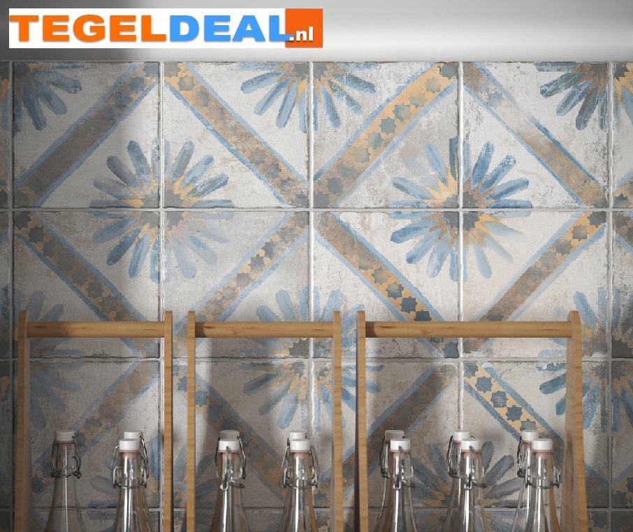 Peronda, Fs Marrakech Blue, 45x45 cm, vintage patroontegels