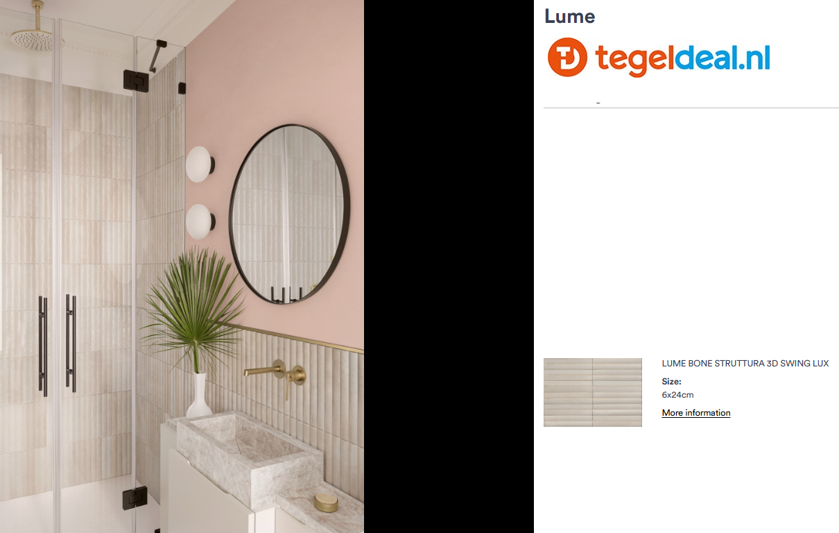 Marazzi Lume BONE, 6x24 cm Swing 3D MP91, wandtegels met reliëf