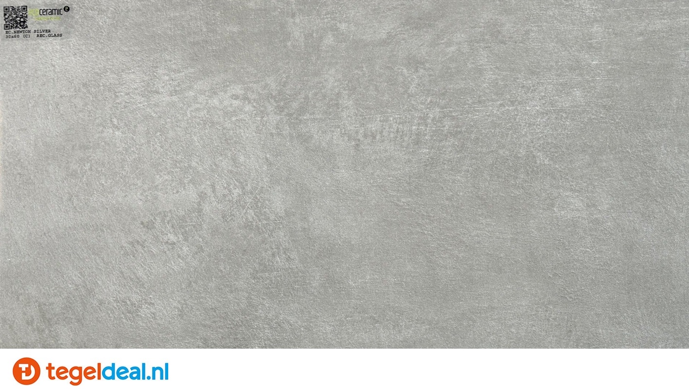 Ecoceramic, Newton SILVER, 60x120 cm Mate, cementlook tegels