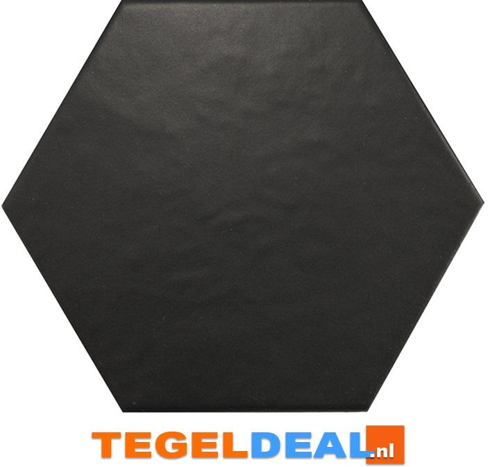 ACTIE Vloer-wandtegels Equipe, Hexatile NEGRO MATE, 17,5x20 cm  OP VOORRAAD - OP=OP
