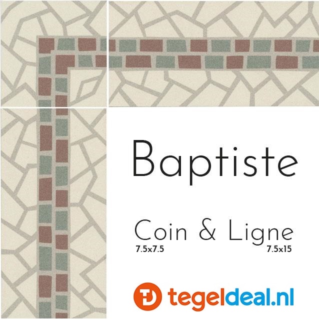 Revoir Paris, Bel-Histoire BAPTISTE Ligne-rand, 7,5x15 cm, patroontegels Revoir Paris, Bel-Histoire BAPTISTE Ligne-rand, 7,5x15 cm, patroontegels