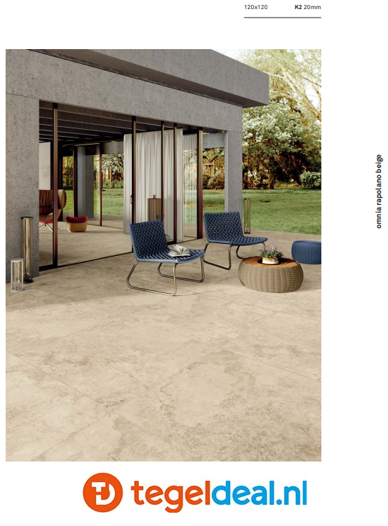 TRT KEOPE Omnia Rapolano Beige, 120x120x2 cm, terrastegels TRT KEOPE Omnia Rapolano Beige, 120x120x2 cm, terrastegels