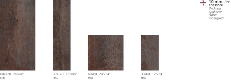 VLT Serenissima Costruire Metallo Ruggino,  60 x 120 cm