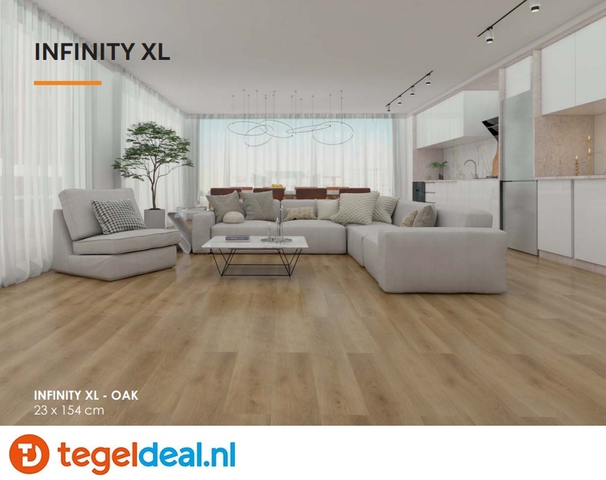 INFINITY XL OAK Plank, 23x154x0,6 cm, Rigid SPC Click Vloer     