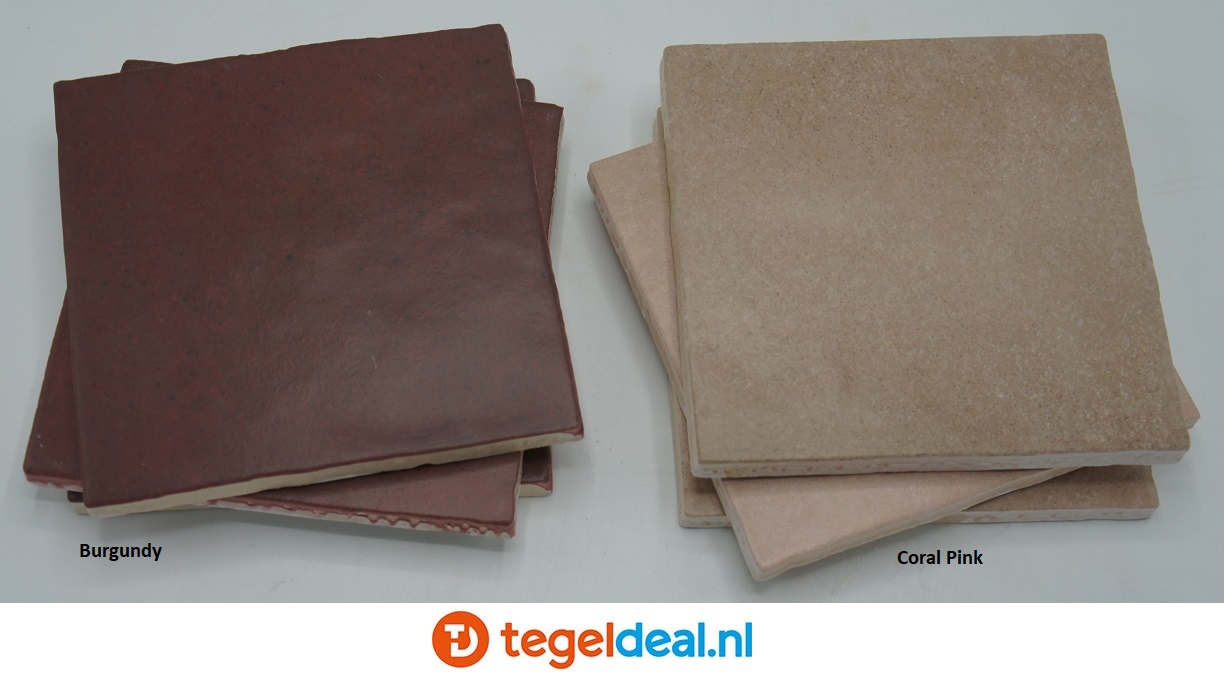 Equipe, Magma CORAL PINK, 13,2x13,2 cm, art 24971, handvorm wandtegels