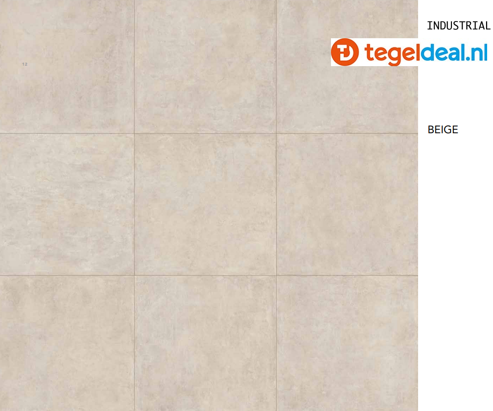 TRT Castelvetro, Industrial BEIGE,  100x100x2 cm, XIS10R2 OUTFIT 