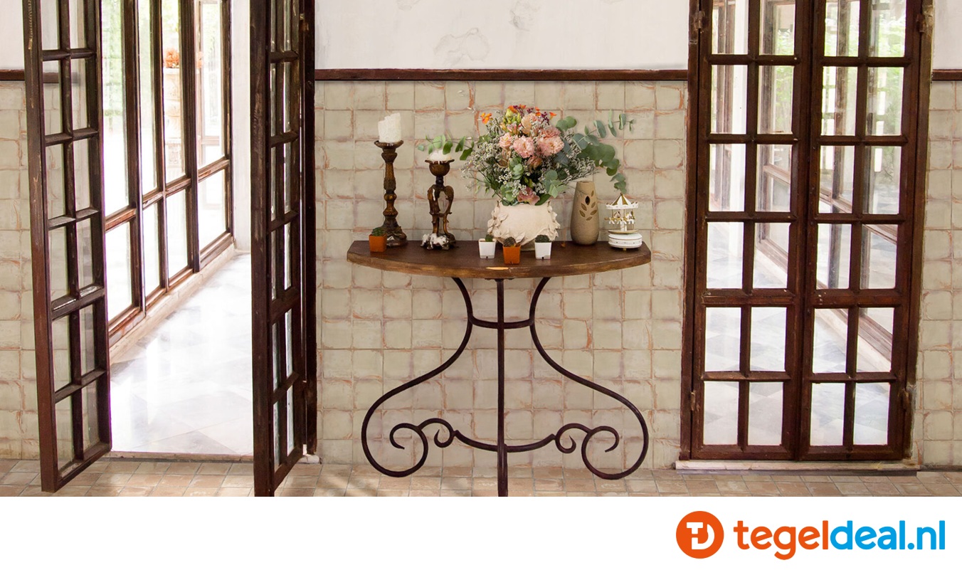 Nanda Tiles, Bottega, 10x20 cm (pre-cut 10x10 cm effect) wandtegels 