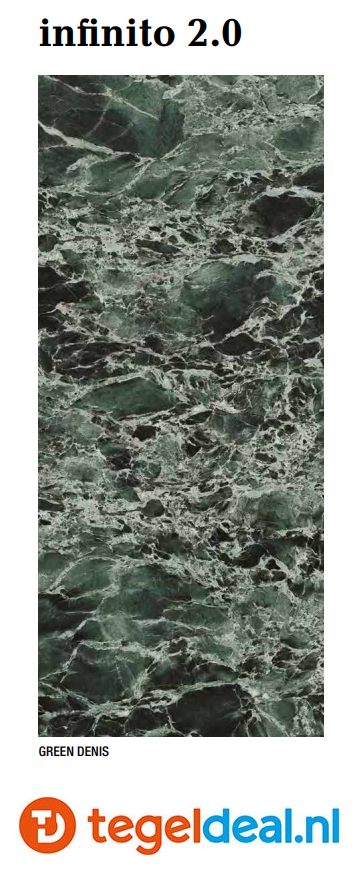 Fondovalle Infinito 2.0, GREEN DENIS MATT, 60x120 cm, INF2687, marmerlook tegels 