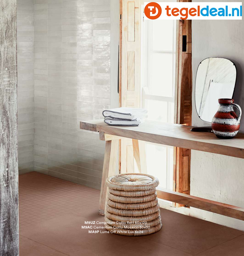 Marazzi Cementum COTTO, 60x60 cm Nat., M9T1, cementlook tegels 