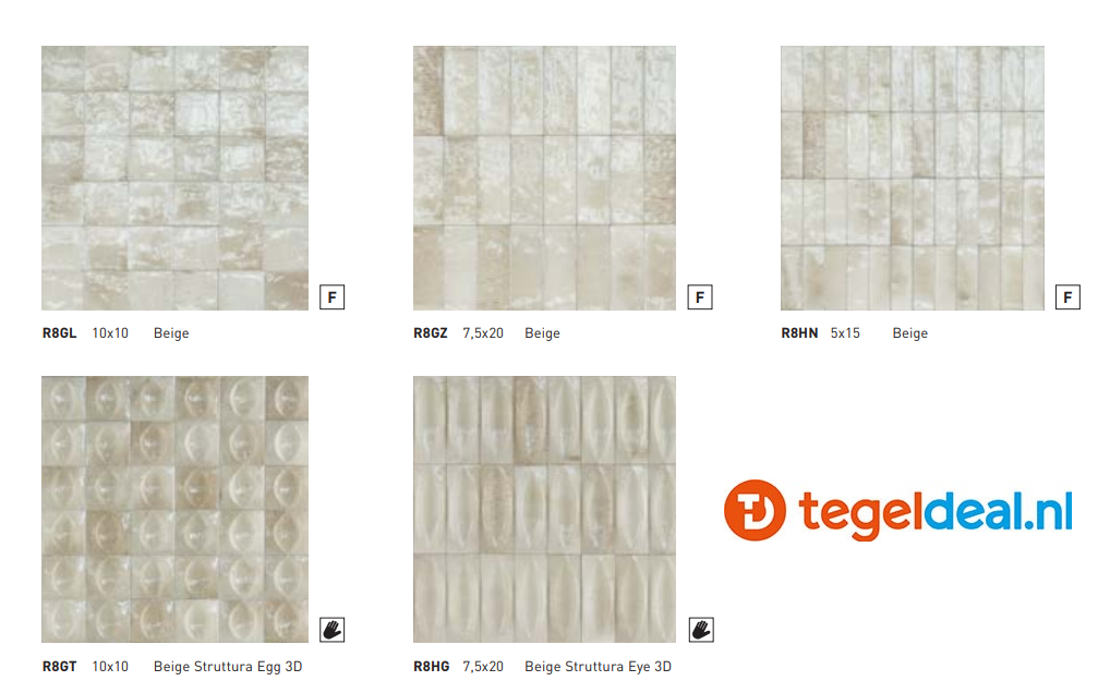 WDT Ragno Gleeze BIANCO struttura EGG 3D, 10x10 cm, R8GS WDT Ragno Gleeze BIANCO struttura EGG 3D, 10x10 cm, R8GS