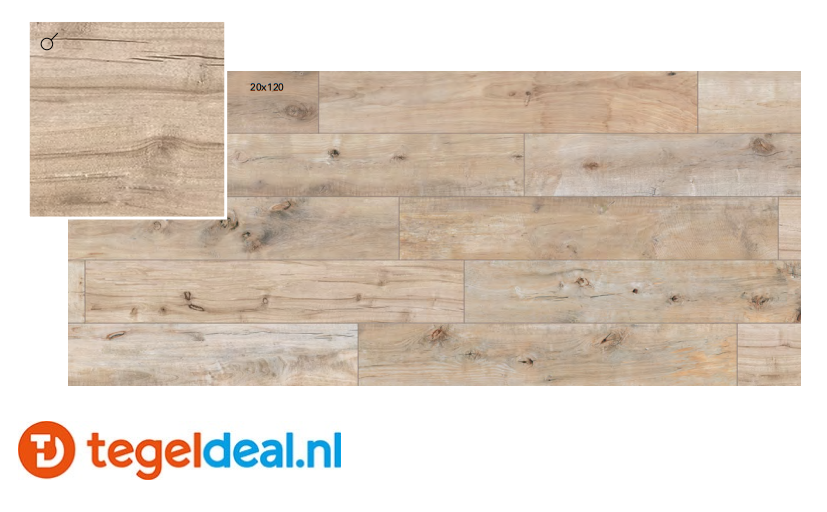 Flaviker, Dakota, NATURALE, 30x120x2 cm NAT. R., art. code DK 3113 M, houtlook terrastegels 