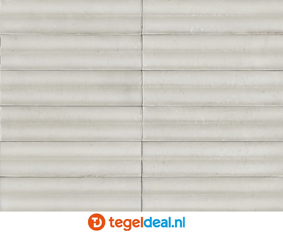 Marazzi Lume OFF WHITE, 6x24 cm Swing 3D MP99, wandtegels met reliëf