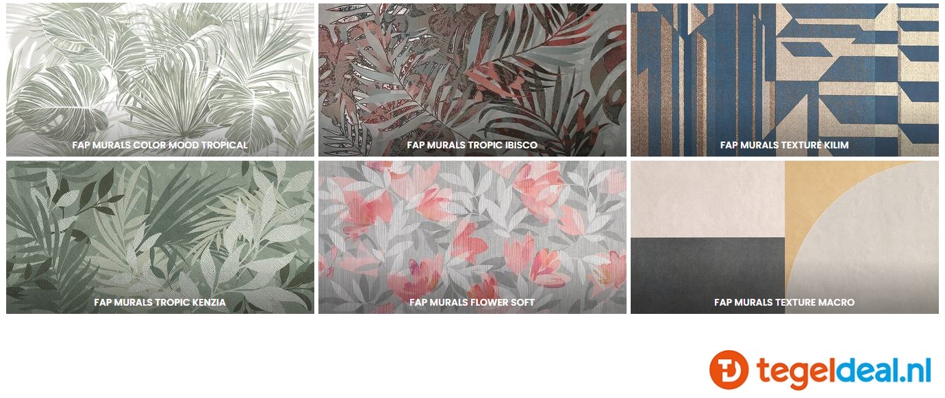 FAP, Murals en Exxtra 80x160 cm, wandtegels met decors