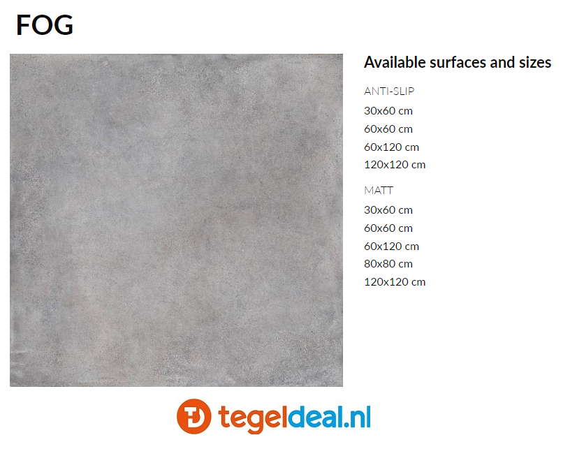 Supergres Your Match FOG, 60x120 cm GRIP, FGO6 cementlook tegels