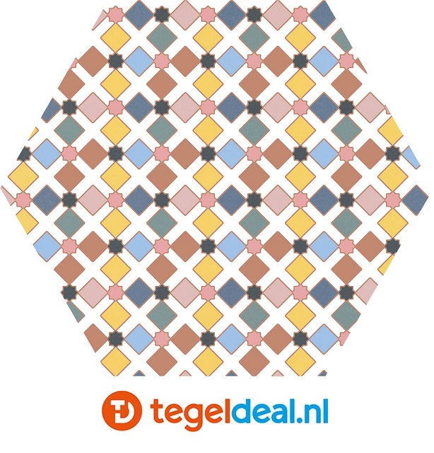 VLT Codicer, Hex 25 Kasbah, 22x25 cm / hexagon, Mix Colors en Mix Grey