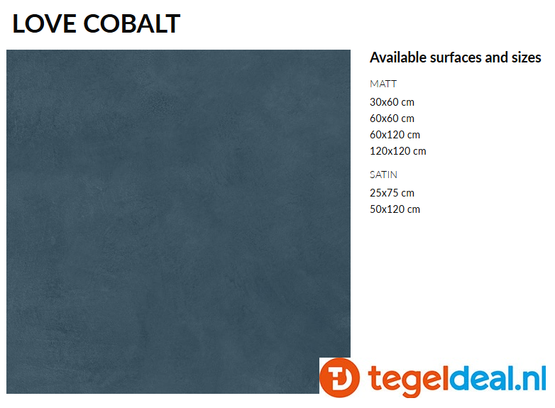 Supergres Colovers, Love COBALT, 60x60 cm Supergres Colovers, Love COBALT, 60x60 cm