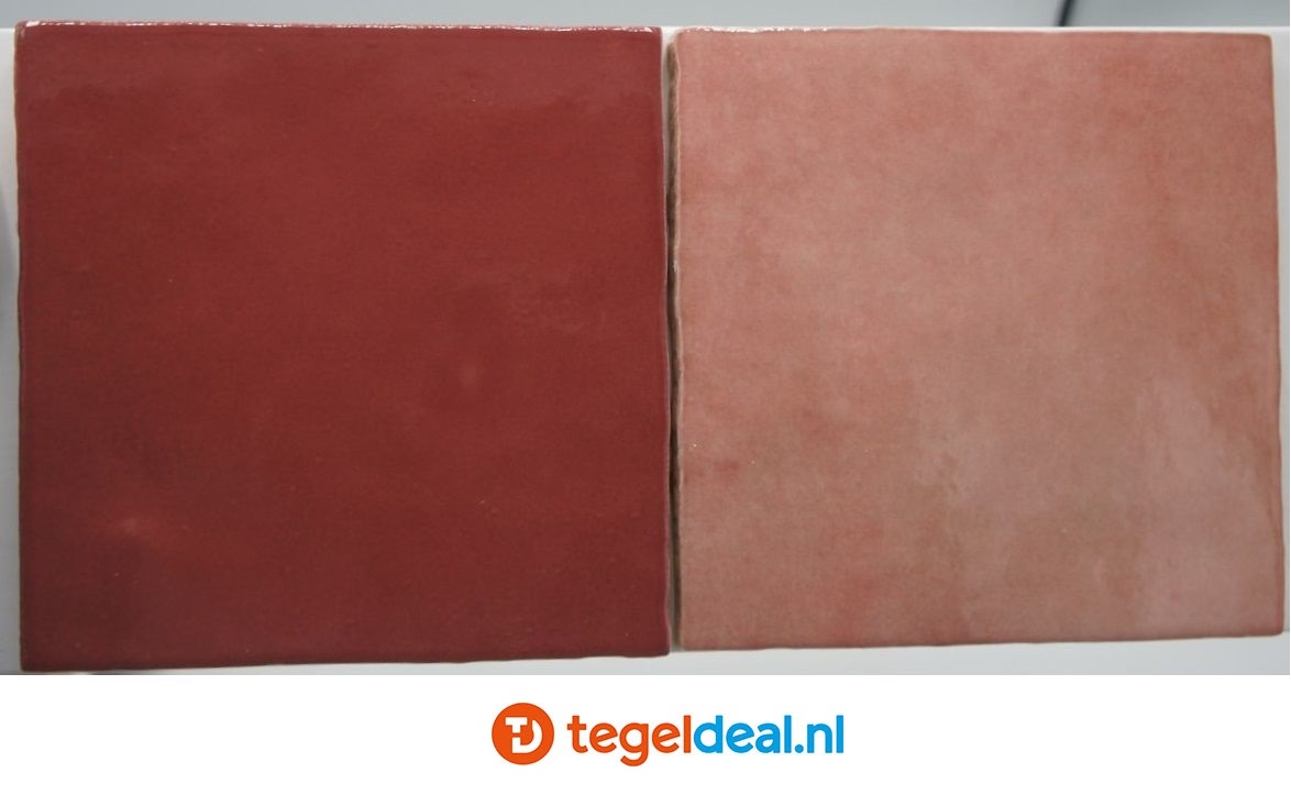 Equipe, Artisan Burgundy, 13x13 cm, art 24457, handvorm wandtegels