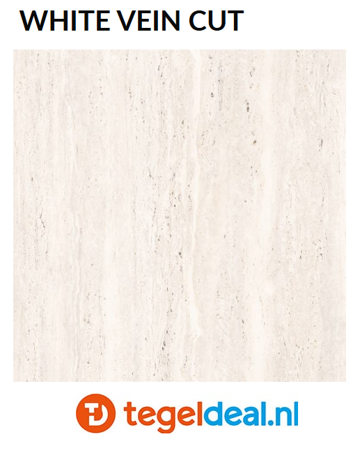 Supergres Astrum, WHITE Vein Cut Naturale, 60x120 cm, travertin-look tegels 