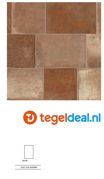 ACTIE - Imola Trail TERRACOTTA TOSCANE, 60x90x2 cm, art. TCOT TOS 69ASRM, terrastegels 