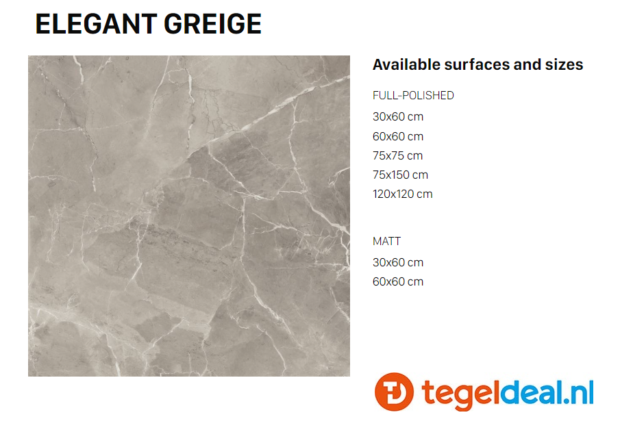 VLT Supergres Purity of Marble, Elegant Greige Lux, 30 x 60 cm