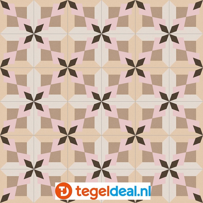 VLT Vives 1900 MORERA BEIGE, 20x20 cm, patroon 