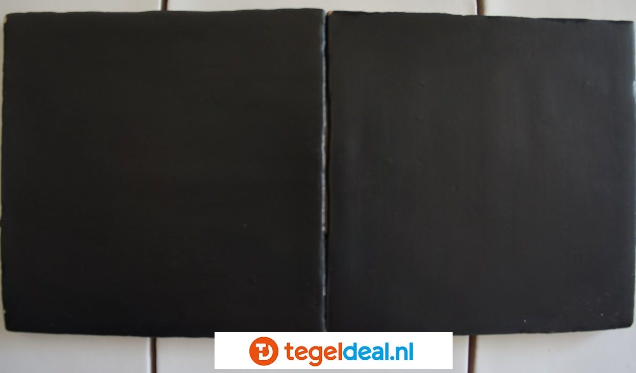 Handvorm wandtegels ZWART mat, 13x13 cm - OP VOORRAAD