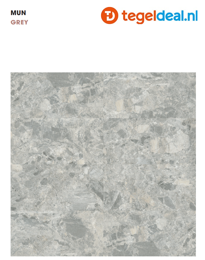 DOM Mun GREY Rett 90x90x2 cm, marmerlook terrastegels