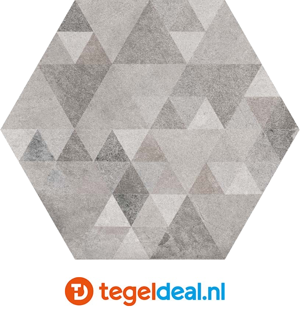 VLT Vives Laverton Hexagon, 23x26,6 cm terracotta-look, 6 uni kleuren en 2 decors 