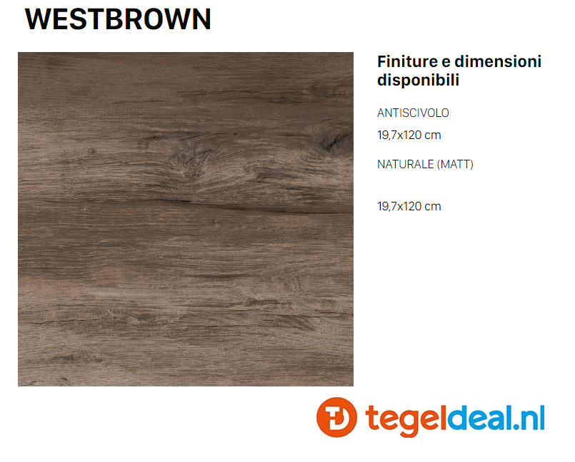 Supergres Travel Westbrown, 20x120 cm GRIP, TSBS, houtlook tegels