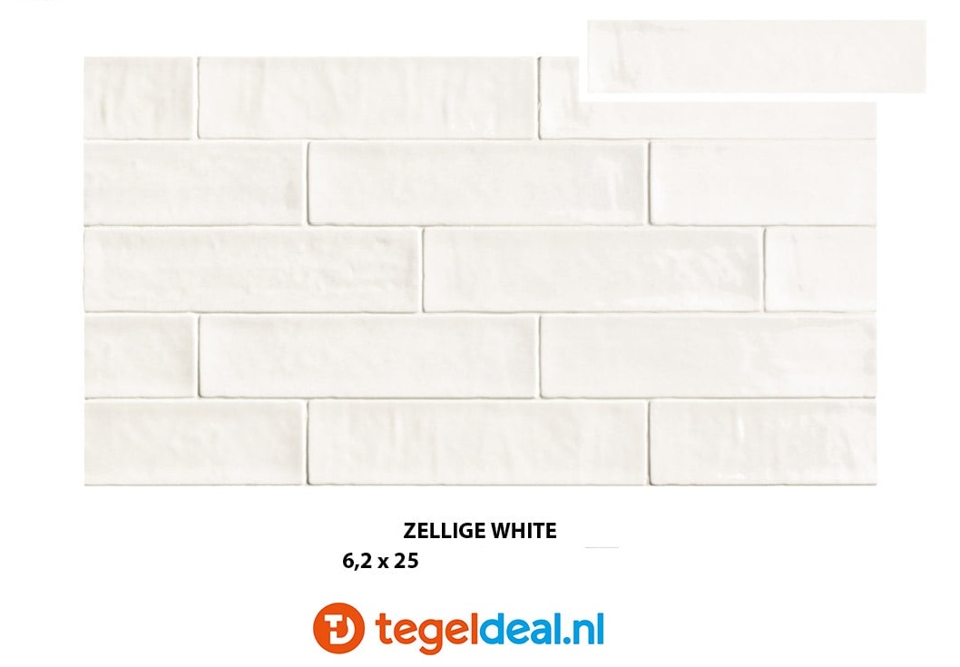 Natucer Zellige, 6,2x25 cm wandtegels Natucer Zellige, 6,2x25 cm wandtegels