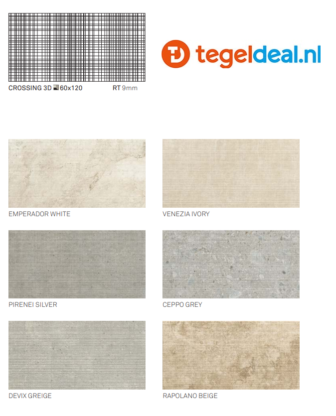 WDT Keope Omnia Venezia Ivory, 60 x 120 cm Crossing 3D WDT Keope Omnia Venezia Ivory, 60 x 120 cm Crossing 3D